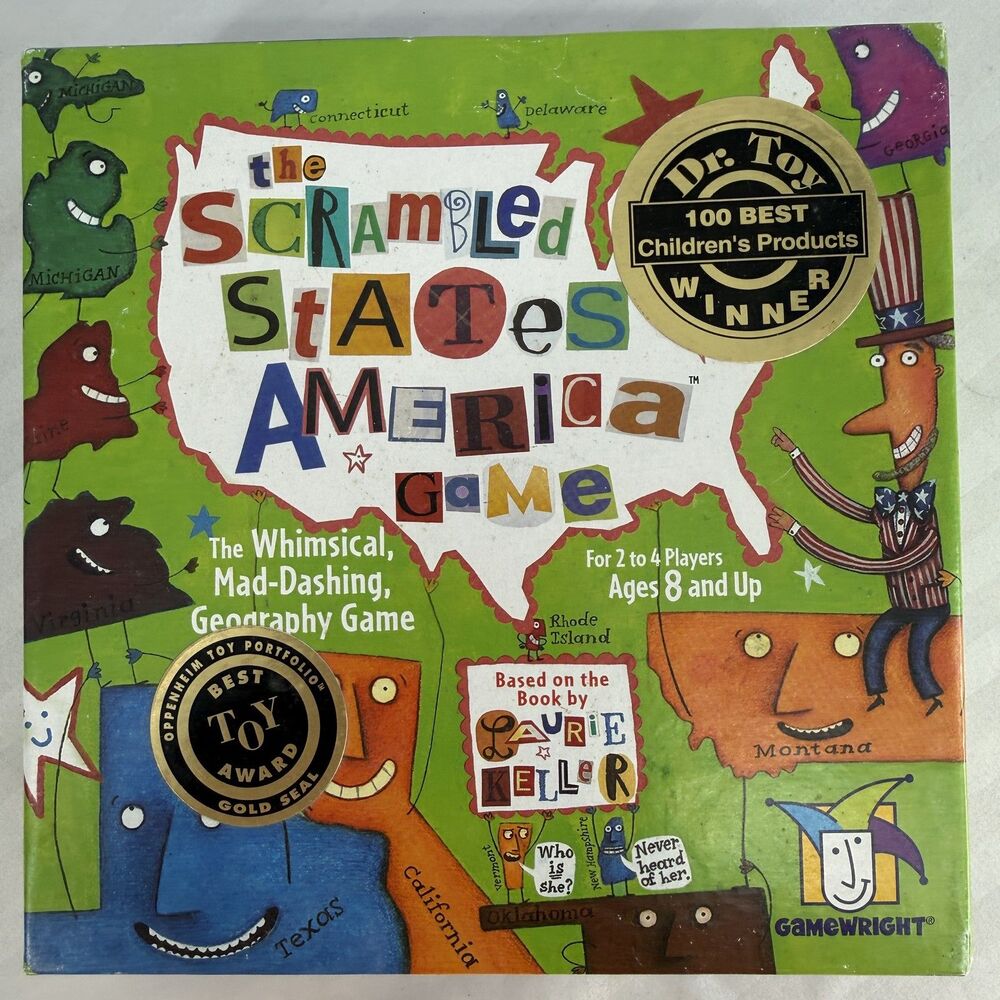 The Scrambled States of America Game Gamewright Geography Board Game 2-4 Players